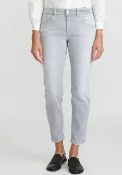 Closed Organic Cotton Baker Cropped Jeans With Embroidery In Light Grey
