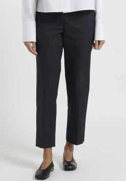 Jil Sander Organic Cotton Drawstring Pants In Navy Blue