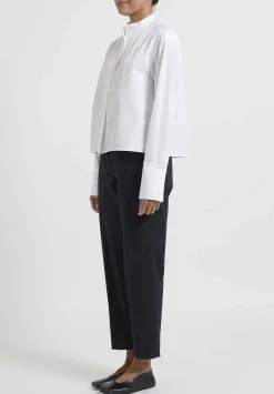 Jil Sander Organic Cotton Drawstring Pants In Navy Blue