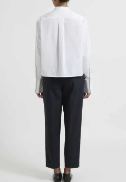 Jil Sander Organic Cotton Drawstring Pants In Navy Blue