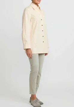 Jil Sander Organic Cotton Poplin Shirt In Ivory