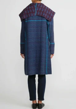Mieko Mintz Overdyed Cotton A-Line Coat In Blue