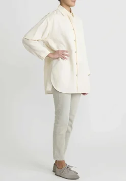 Jil Sander Oversized Fluid Shirt In White Quartz
