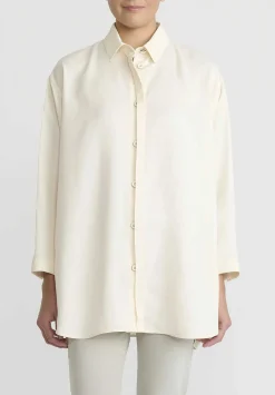 Jil Sander Oversized Fluid Shirt In White Quartz