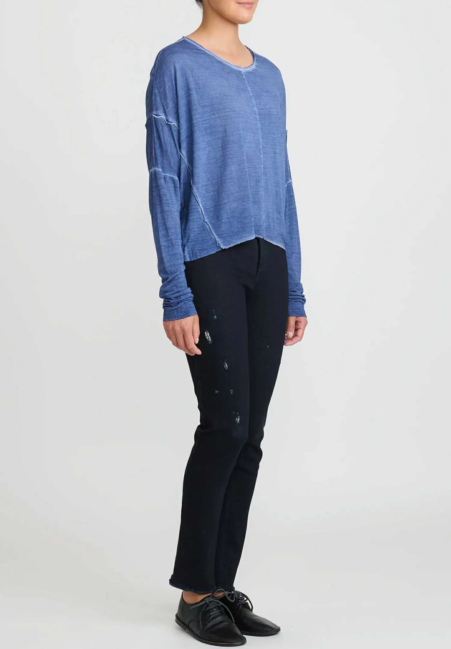 Umit Unal Oversized Short Top In Indigo Blue