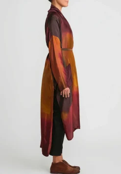 Masnada Oversized Smoulder Duster In Copper & Red