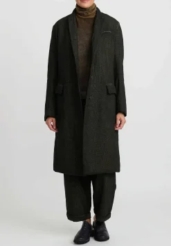 Masnada Padded ''Sen'' Coat In Moss Green & Black Check