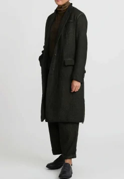 Masnada Padded ''Sen'' Coat In Moss Green & Black Check