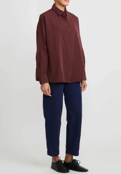 Casey Casey Paper Cotton And Linen ''Bee'' Pants In Ink Blue