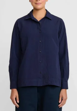 Casey Casey Paper Cotton Chloe Shirt In Navy Blue