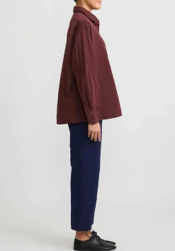 Casey Casey Paper Cotton ''Waga Soleil'' Shirt In Burgundy Red