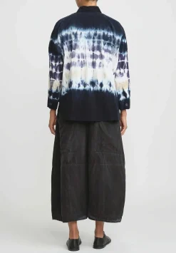 Gilda Midani Pattern Dyed Corduroy Pocket Shirt In Blue Indigo Row