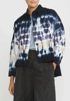 Gilda Midani Pattern Dyed Corduroy Pocket Shirt In Blue Indigo Row