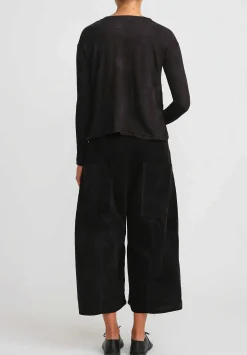Gilda Midani Pattern Dyed Long Sleeve Trapeze Tee In Fire Ring