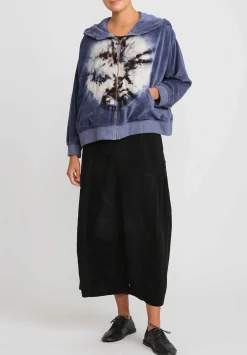 Gilda Midani Pattern Dyed Mini Midani Hoodie In Indigo Blue Moon