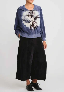 Gilda Midani Pattern Dyed Mini Midani Hoodie In Indigo Blue Moon