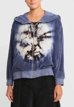 Gilda Midani Pattern Dyed Mini Midani Hoodie In Indigo Blue Moon
