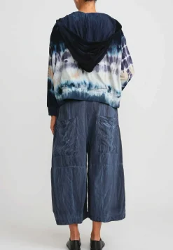 Gilda Midani Pattern Dyed Mini Midani Hoodie In Blue Indigo Row