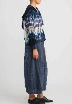 Gilda Midani Pattern Dyed Mini Midani Hoodie In Blue Indigo Row