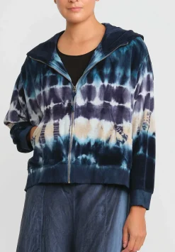 Gilda Midani Pattern Dyed Mini Midani Hoodie In Blue Indigo Row