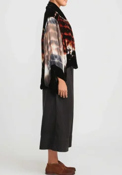 Gilda Midani Pattern Dyed Silk Velvet Croissant Overtop In Chocolate Brown Row