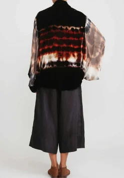 Gilda Midani Pattern Dyed Silk Velvet Croissant Overtop In Chocolate Brown Row