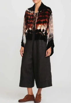 Gilda Midani Pattern Dyed Silk Velvet Croissant Overtop In Chocolate Brown Row