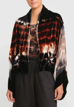 Gilda Midani Pattern Dyed Silk Velvet Croissant Overtop In Chocolate Brown Row