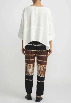 Gilda Midani Pattern Dyed Slim Pajama Pants In Chocolate Brown Row