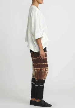 Gilda Midani Pattern Dyed Slim Pajama Pants In Chocolate Brown Row