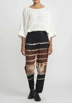 Gilda Midani Pattern Dyed Slim Pajama Pants In Chocolate Brown Row