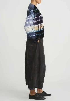 Gilda Midani Pattern Dyed Velvet Gilet Jacket In Blue Indigo Row
