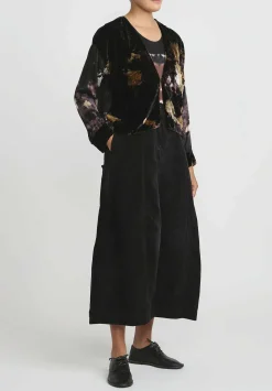 Gilda Midani Pattern Dyed Velvet Gilet Jacket In Canyon Brown