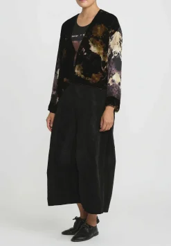 Gilda Midani Pattern Dyed Velvet Gilet Jacket In Canyon Brown