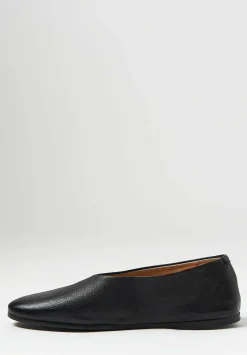 Marsèll Pebbled'' Leather Coltellaccio Ballerina Flat In Nero Black