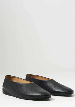 Marsèll Pebbled'' Leather Coltellaccio Ballerina Flat In Nero Black