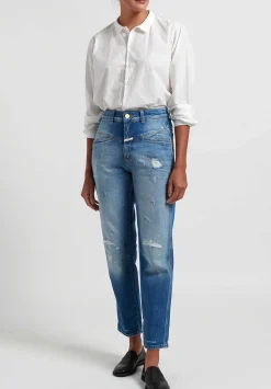 Closed Pedal Pusher'' Jeans In Mid Blue