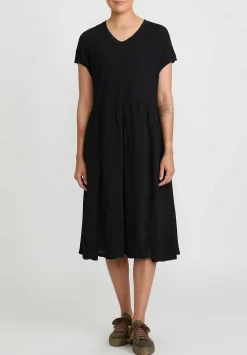 Rundholz Pleated T-Shirt Dress In Black
