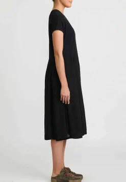 Rundholz Pleated T-Shirt Dress In Black