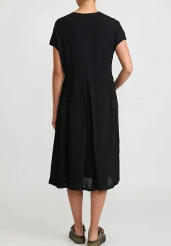 Rundholz Pleated T-Shirt Dress In Black