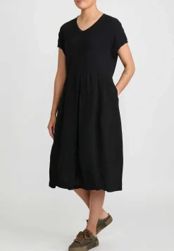 Rundholz Pleated T-Shirt Dress In Black