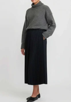 Jil Sander Pleated W Skirt In Black