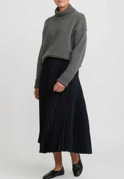 Jil Sander Pleated W Skirt In Black