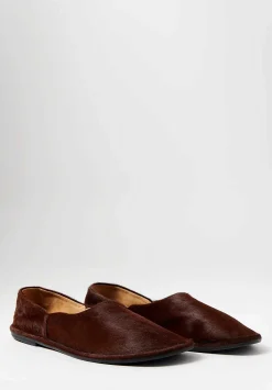 The Row Pony Hair Canal Slip On Loafers In Brown