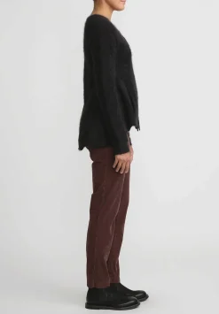 Rundholz Raccoon Hair Flared Zip Cardigan In Black