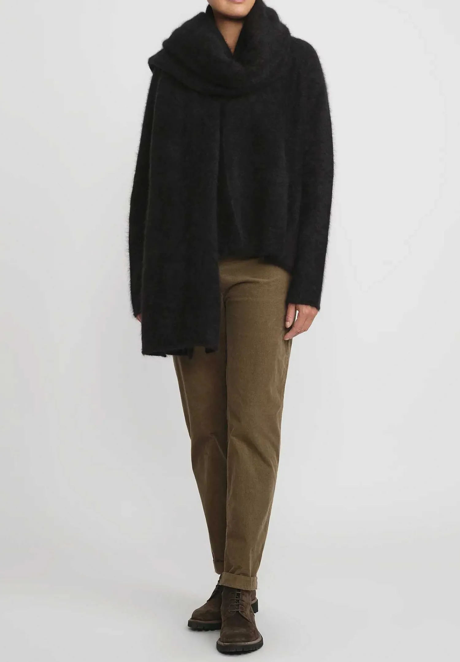 Rundholz Racoon Hair Knit Cardigan In Black