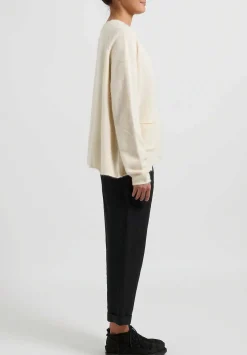 Rundholz Racoon Hair Knit Cardigan In Ivory White