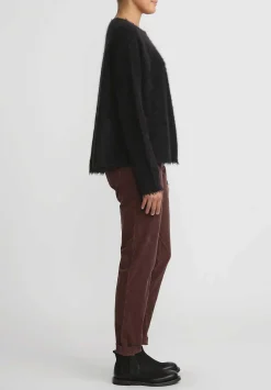Rundholz Racoon Hair Long Sleeve Sweater In Black