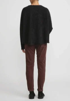 Rundholz Racoon Hair Long Sleeve Sweater In Black