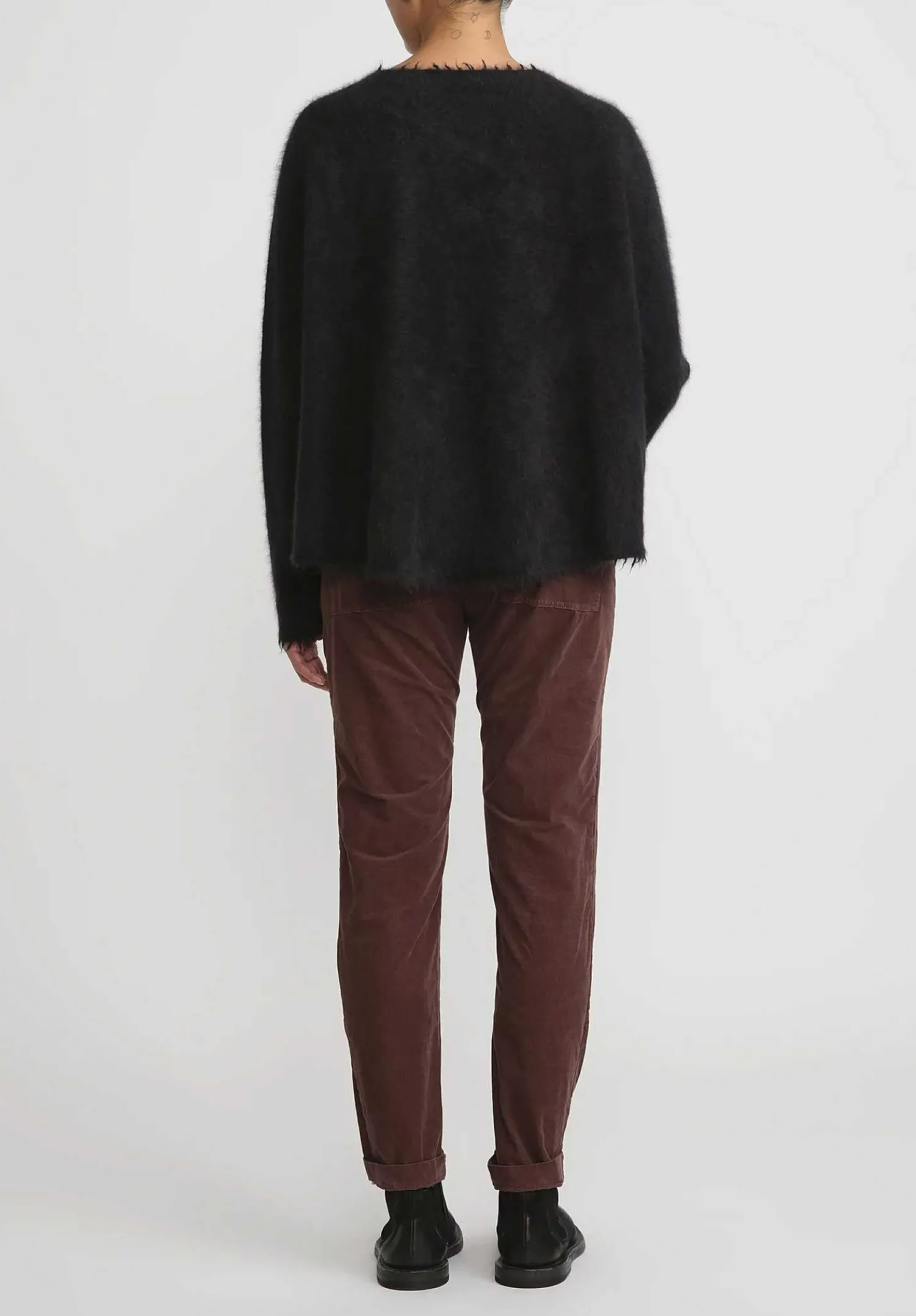 Rundholz Racoon Hair Long Sleeve Sweater In Black